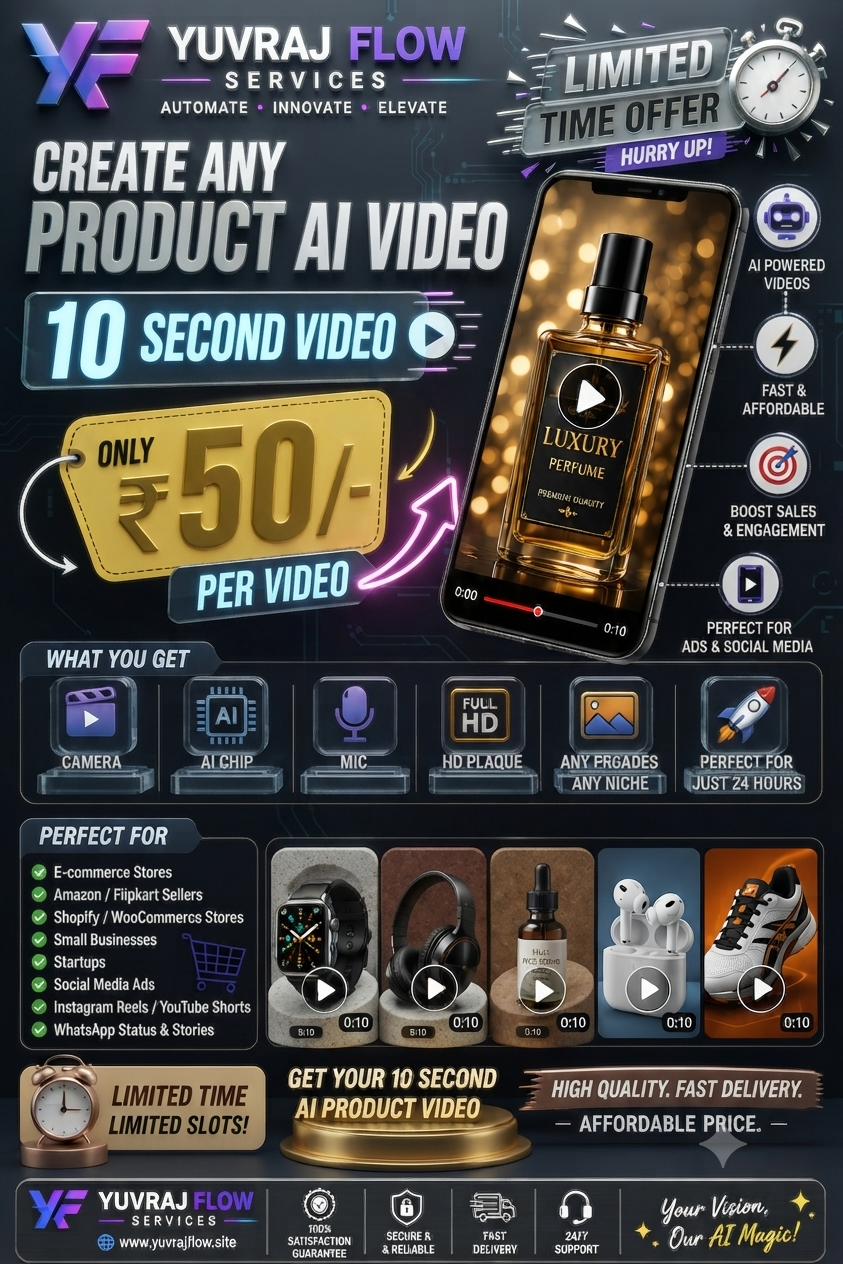 AI Generated Product Animation services yuvraj flow