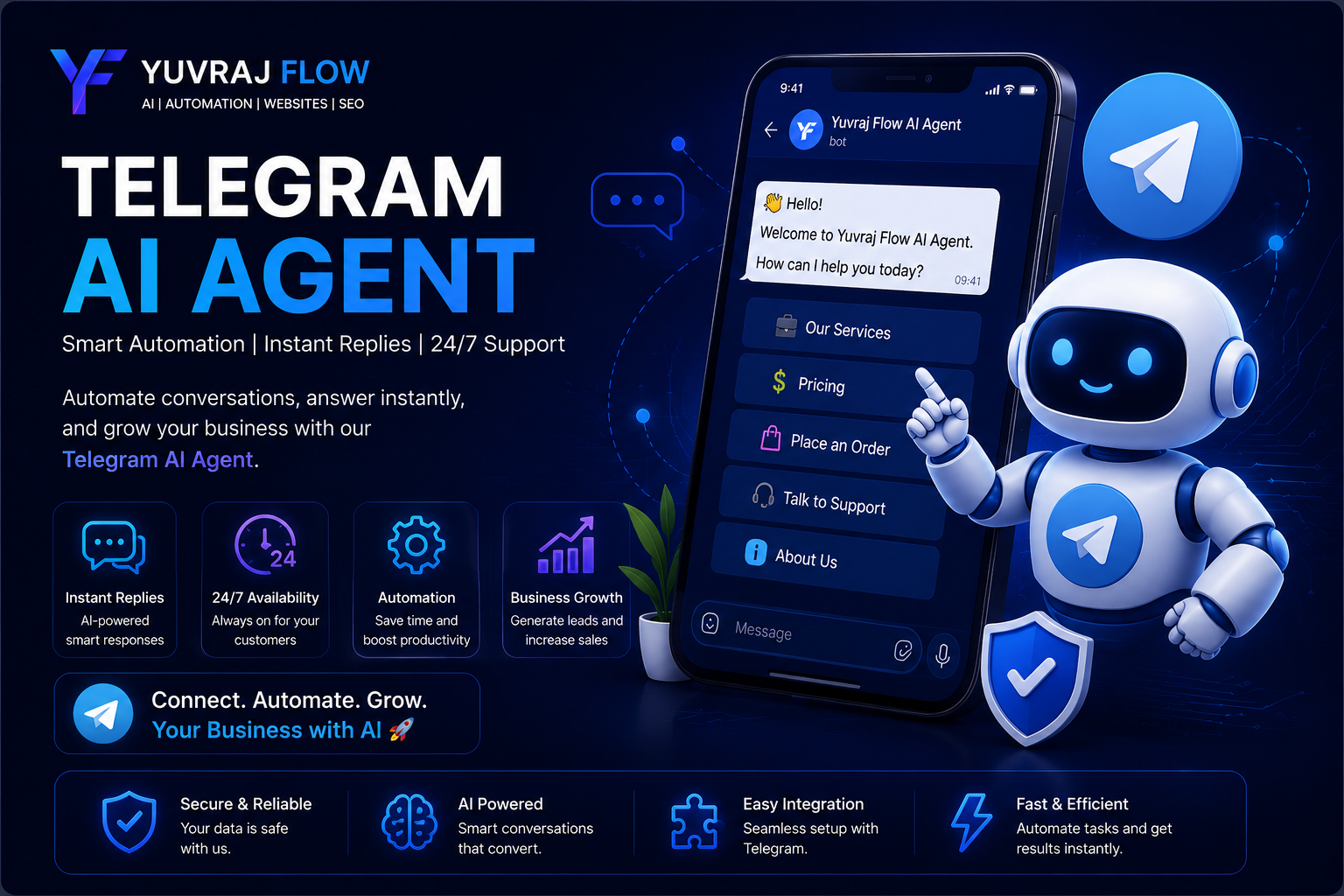 Professional Telegram AI Chatbot Development Services by Yuvraj Flow