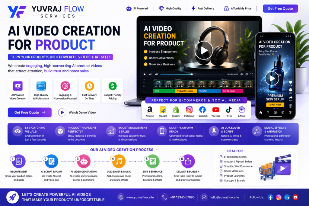AI Product Video Creation Services yuvraj flow